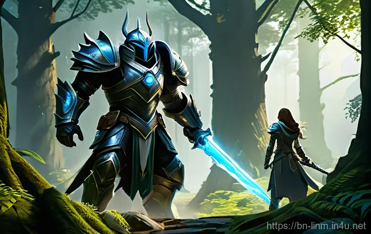 리니지M 클랜원 모집 팁 - "A vibrant fantasy MMORPG guild hall, bustling with diverse clan members. A benevolent, middle-aged ...