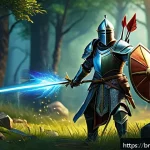리니지M 클래식 모드 특징 - A detailed scene of a classic MMORPG battle in a fantasy setting inspired by LineageM Classic Mode, ...